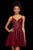 Sherri Hill - 53098 Trailing Lace Appliqued Short A Line Dress In Red