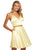 Sherri Hill - 53202 Two Piece Deep V-neck Satin A-line Dress In Yellow