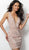 Jovani - 66030 Sequined Deep V-neck Sheath Dress