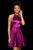 Sherri Hill - 53079 Beaded High Halter Empire Short Dress In Purple and Pink
