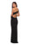 La Femme - 28135 Asymmetric Long Dress In Black