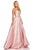 Sherri Hill - 52715 Scoop Neck Strappy Back Long A Line Satin Dress In Pink