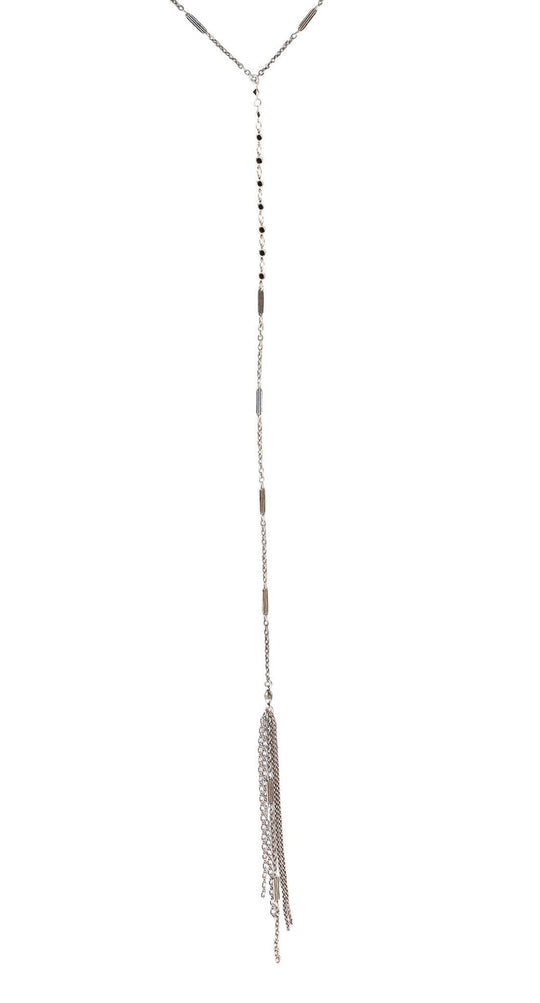 Heather Gardner - Desert Sunshine Lariat in Gold or Silver w/ Jet Black Crystal
