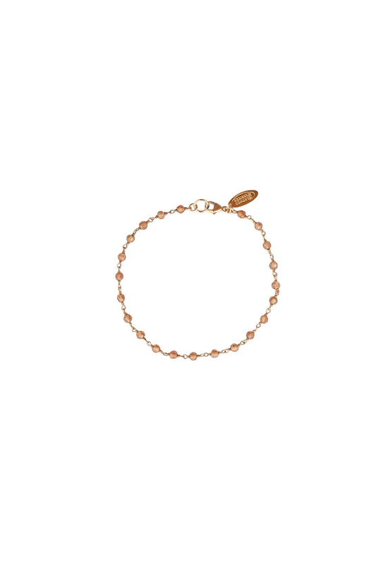 Bridal Faceted Rose Swarovski Beads Link Bracelet
