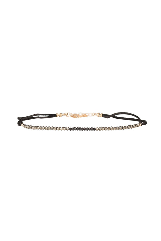 Goddess Gemstone Choker in Gunmetal and Onyx