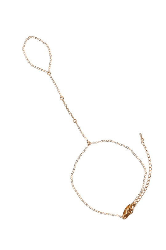 Bridal Three Freshwater Pearl Link Handchain