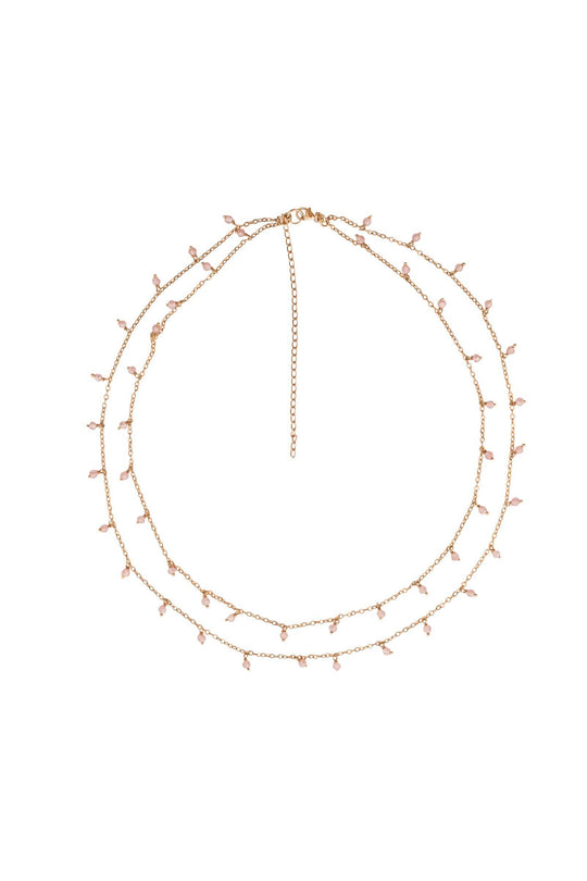 Heather Gardner - Bridal Dangling Pearl double Chain Necklace