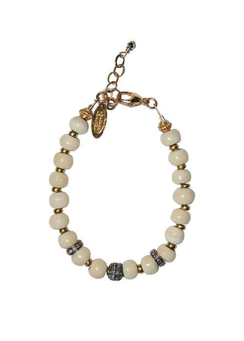 Petite Pave Diamond Bead Bracelet