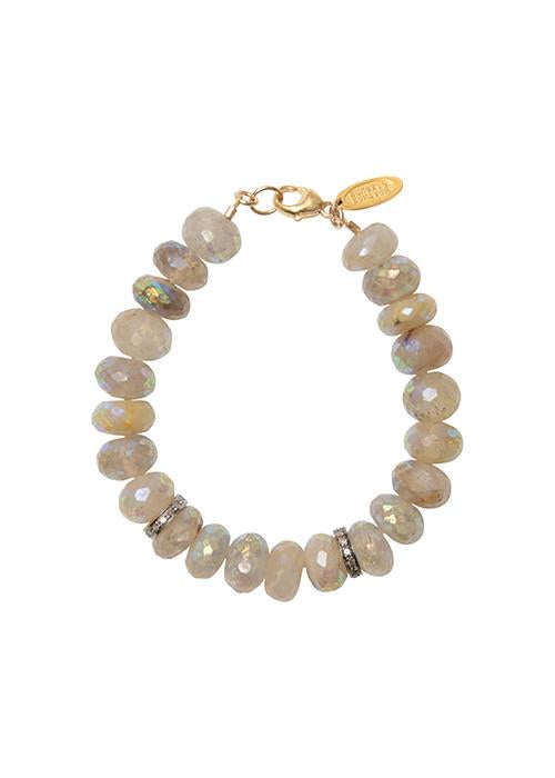 Large Aqua Rondelle Diamond Bracelet