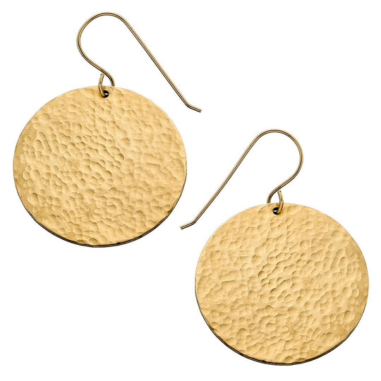 Large Hammered Disc Earrings