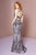 Elizabeth K - GL2627 Embellished Sheath Evening Dress In Silver