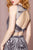 Elizabeth K - GL2627 Embellished Sheath Evening Dress In Silver