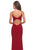 La Femme - 28079 Long Surplice High Slit Jersey Gown In Red