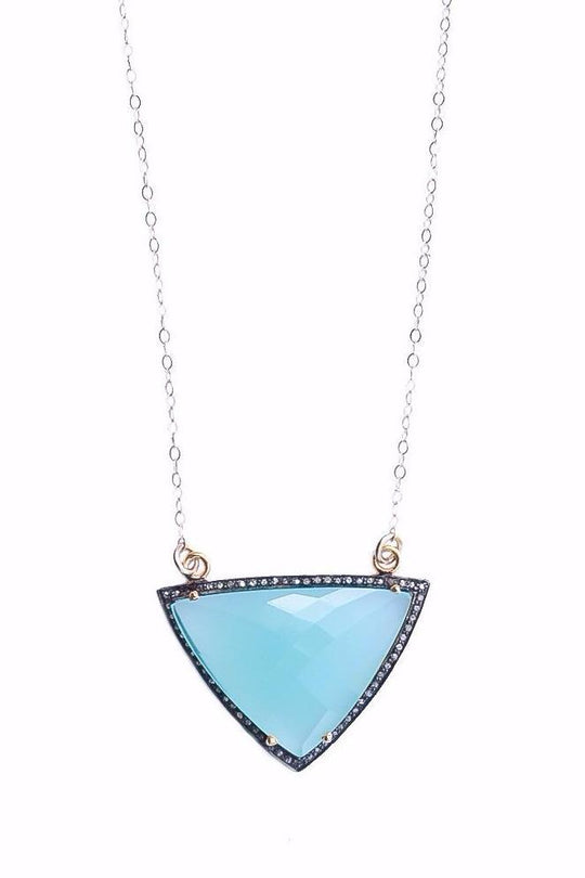 Chalcedony Pave Diamond Gemstone Necklace- SOLD OUT!!
