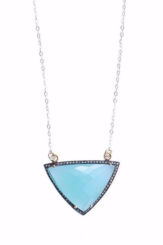 Heather Gardner - Chalcedony Pave Diamond Gemstone Necklace- SOLD OUT!!