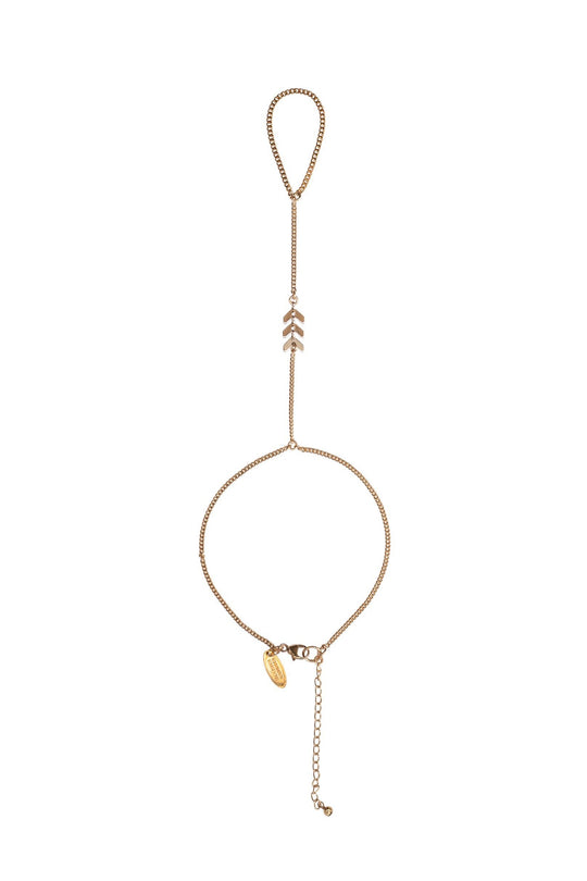 Chevron Hand Chain in Gold, Silver, Rose Gold or Mixed Metal