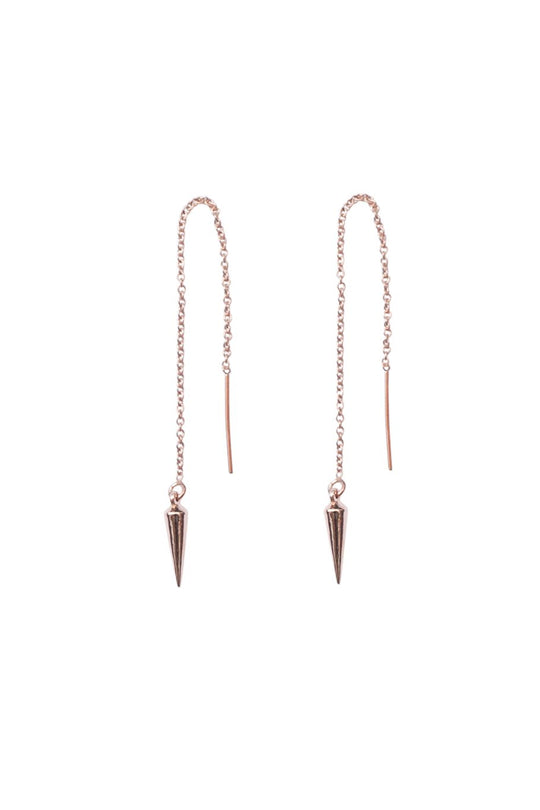 Tiny Spike Threader Earrings in Rose Gold or Silver