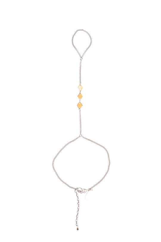 Mixed Metal Diamond Hand Chain