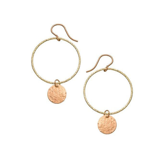 Hammered Hoop Coin Earrings