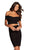 Harper And Lemon - 22104 Off-Shoulder Interweaved Two-Piece Dress In Black