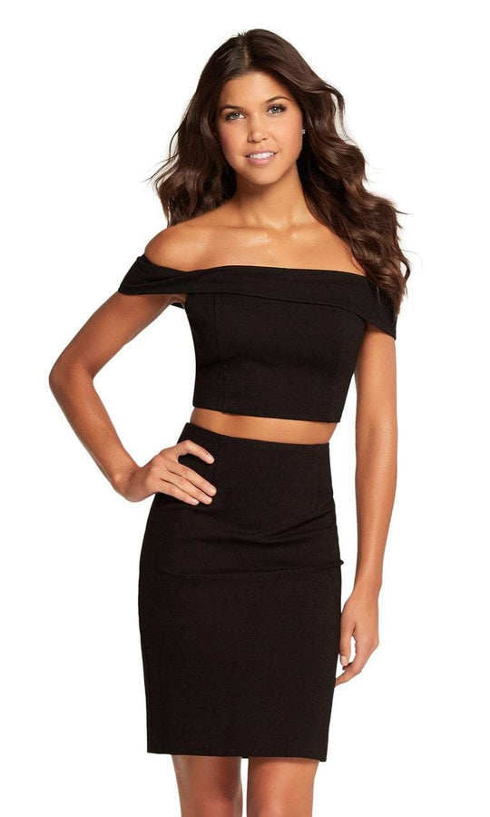 Harper And Lemon - 22107 Off-Shoulder Two-Piece Short Dress In Black