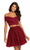 Harper And Lemon - 22111 Two Piece Off-Shoulder Cocktail Dress In Red
