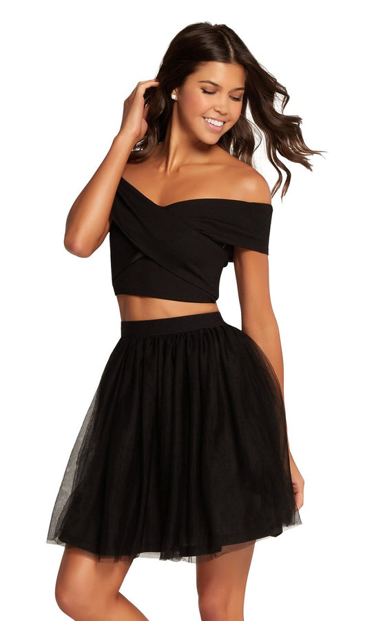 Harper And Lemon Two Piece Off-Shoulder A-Line Cocktail Dress - 1 pc Black In Size 4 Available In Black
