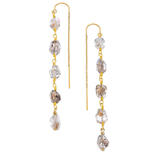 Herkimer Linear Thread Thru Earrings