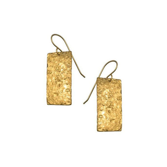 Hammered Rectangle Earrings