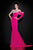 Tarik Ediz - One Sleeve Asymmetrical Illusion Gown  92451 in Pink