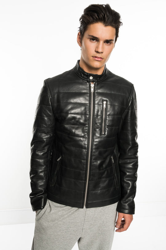 HUD Quilted Moto Jacket | HUD Jacket en cuir matelassé