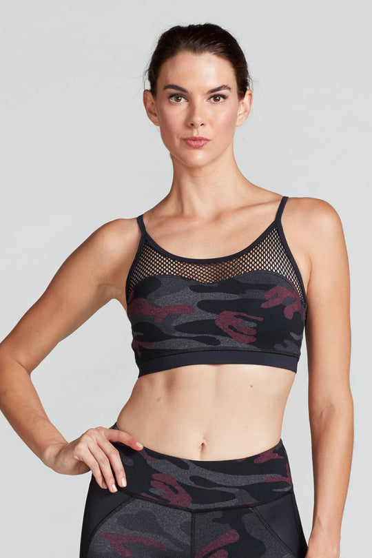 Halle Camo Bra- Pink