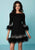Tiffany Homecoming - 27142 Embellished Bateau Feathered Sheath Dress In Black and Neutral