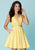 Tiffany Homecoming - 27146 Plunging V-Neck Fitted Cocktail Dress In Yellow