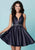 Tiffany Homecoming - 27146 Plunging V-Neck Fitted Cocktail Dress In Blue
