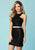 Tiffany Homecoming - 27148 Two Piece Halter Dress with Chiffon Overlay In Black