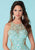 Tiffany Homecoming - 27157 Bedazzled Illusion Neck Jersey Sheath Dress In Blue and Gold