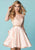 Tiffany Homecoming - 27167 Mock Two Piece Embellished Lace Mikado Dress In Orange