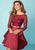 Tiffany Homecoming - 27167 Mock Two Piece Embellished Lace Mikado Dress In Red