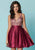 Tiffany Homecoming - 27169 Bead Embellished Pleated Cocktail Dress In Red and Neutral