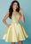 Tiffany Homecoming - 27173 Rhinestone Embellished Pleated Cocktail Dress In Yellow