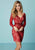 Tiffany Homecoming - 27179 Beaded Plunging Long Sleeves Dress In Red