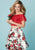 Tiffany Homecoming - 27190 Two-Piece Off-Shoulder Floral Satin Short Dress In Red and Multi-Color