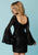 Tiffany Homecoming - 27194 Bell Long Sleeves Plunging Cocktail Dress In Black