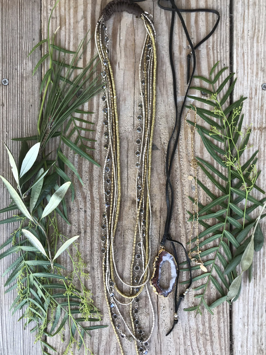 Holiday Bundle 8: Boho & Geode Necklaces, & Hand Chain