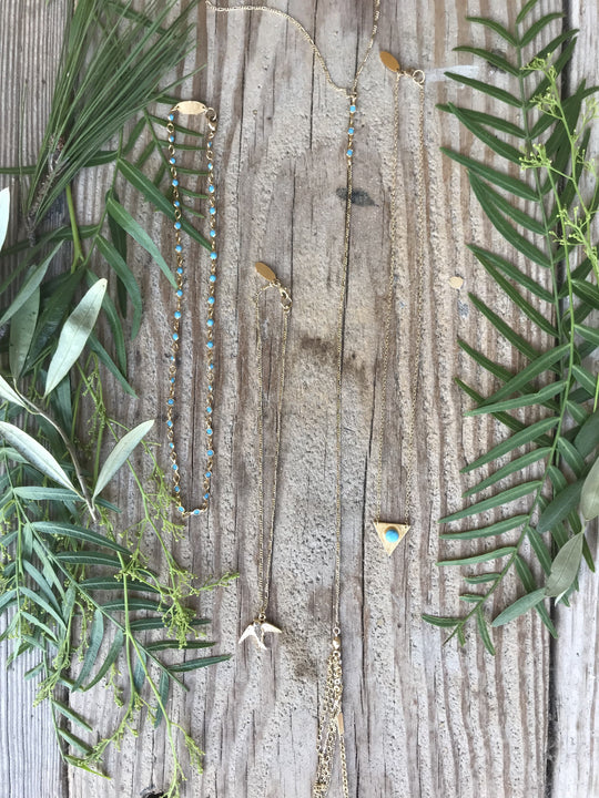 Holiday Bundle 5:  Turquoise and Gold necklaces
