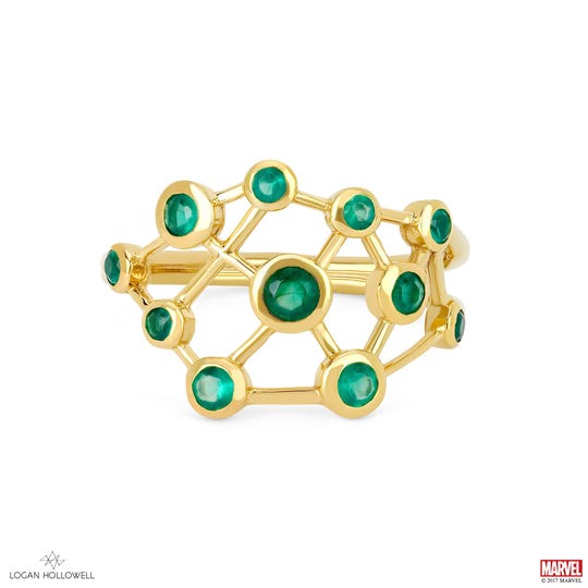 Hela Green Agate Constellation Ring