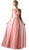 Cinderella Divine - High Halter Lace Bodice A-Line Evening Gown