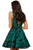 Sherri Hill - 52177 Deep V-neck Short Brocade A-line Dress In Green