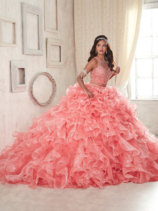 Quinceanera Collection - 26830 Two Piece Bedazzled Ruffled Ballgown